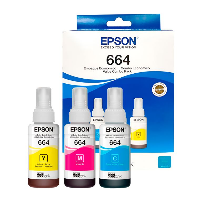 Pack 3 Botellas Tinta T664520 Cyan Magenta Amarillo