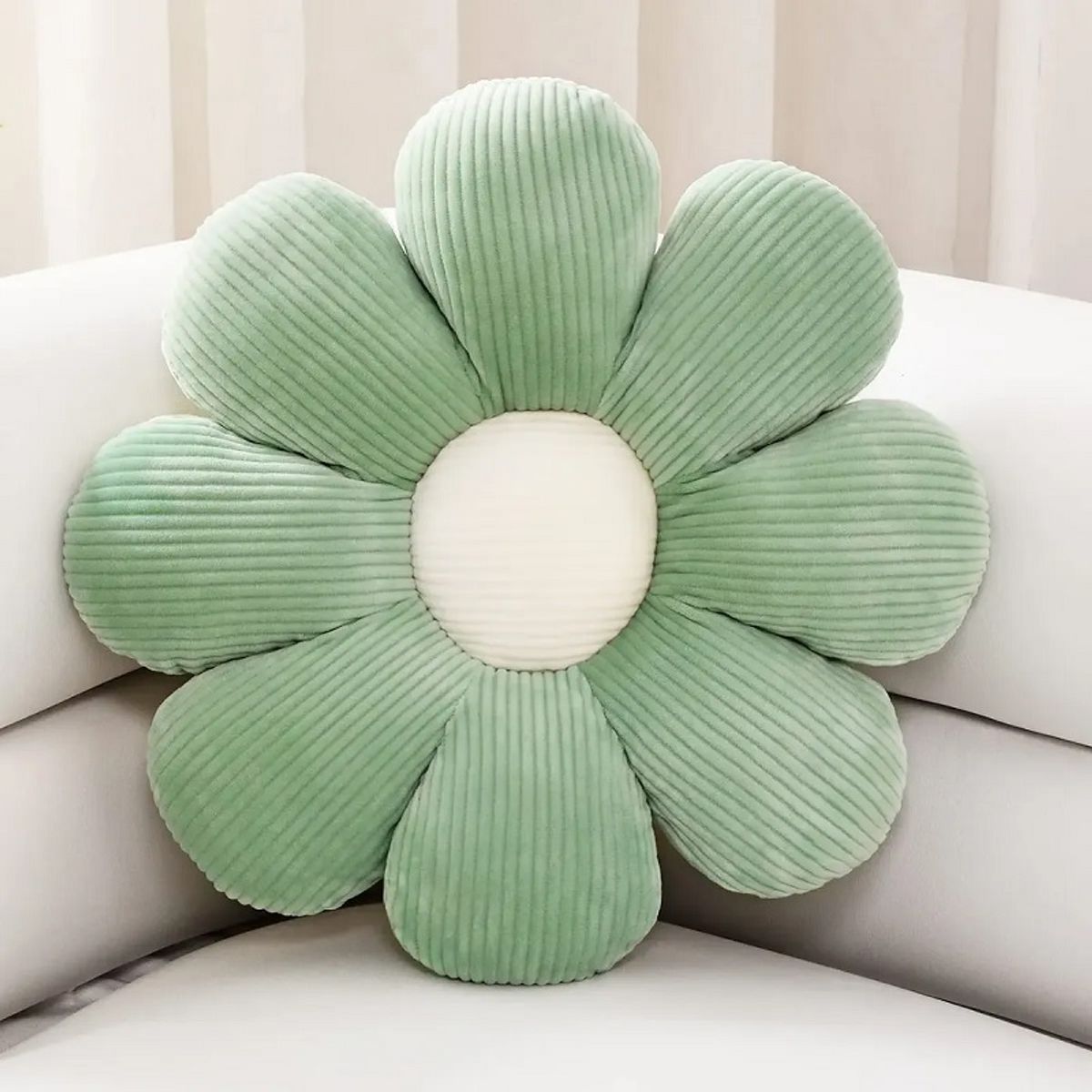 GENERICO - Cojín Flor Margarita Plush Suave Asiento, Color Verde  38 x 38 cm