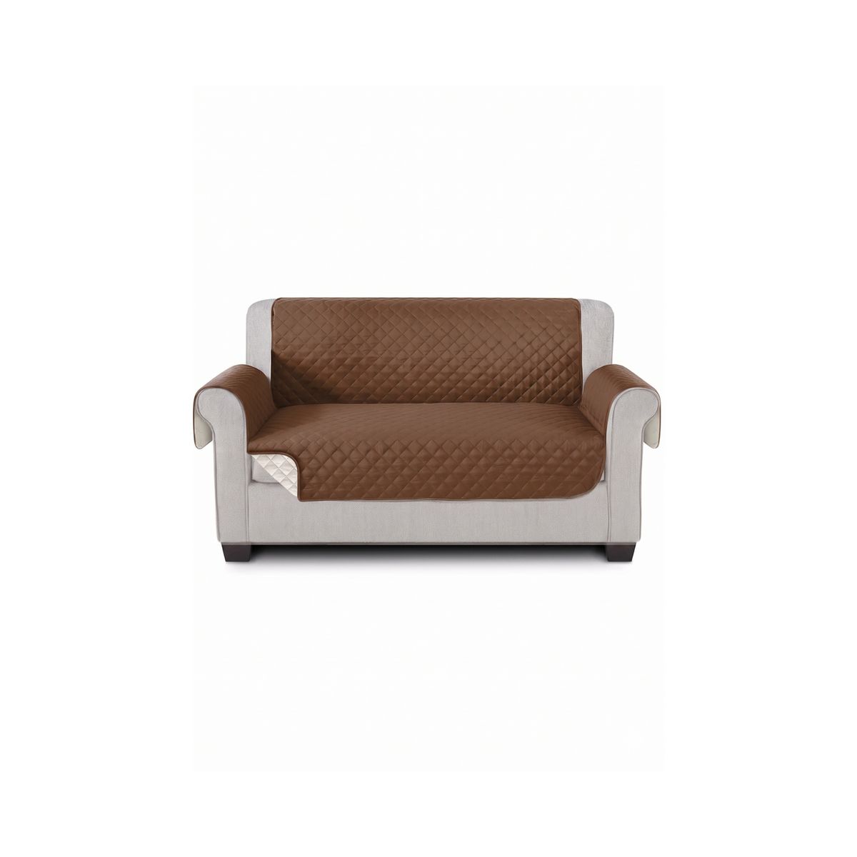 GENERICO - Funda Protectora Acolchada para Sillón 2 Cuerpo Reversible y Lavable