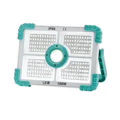 GENERICO - Lampara linterna con panel solar LED 100w recargable gancho
