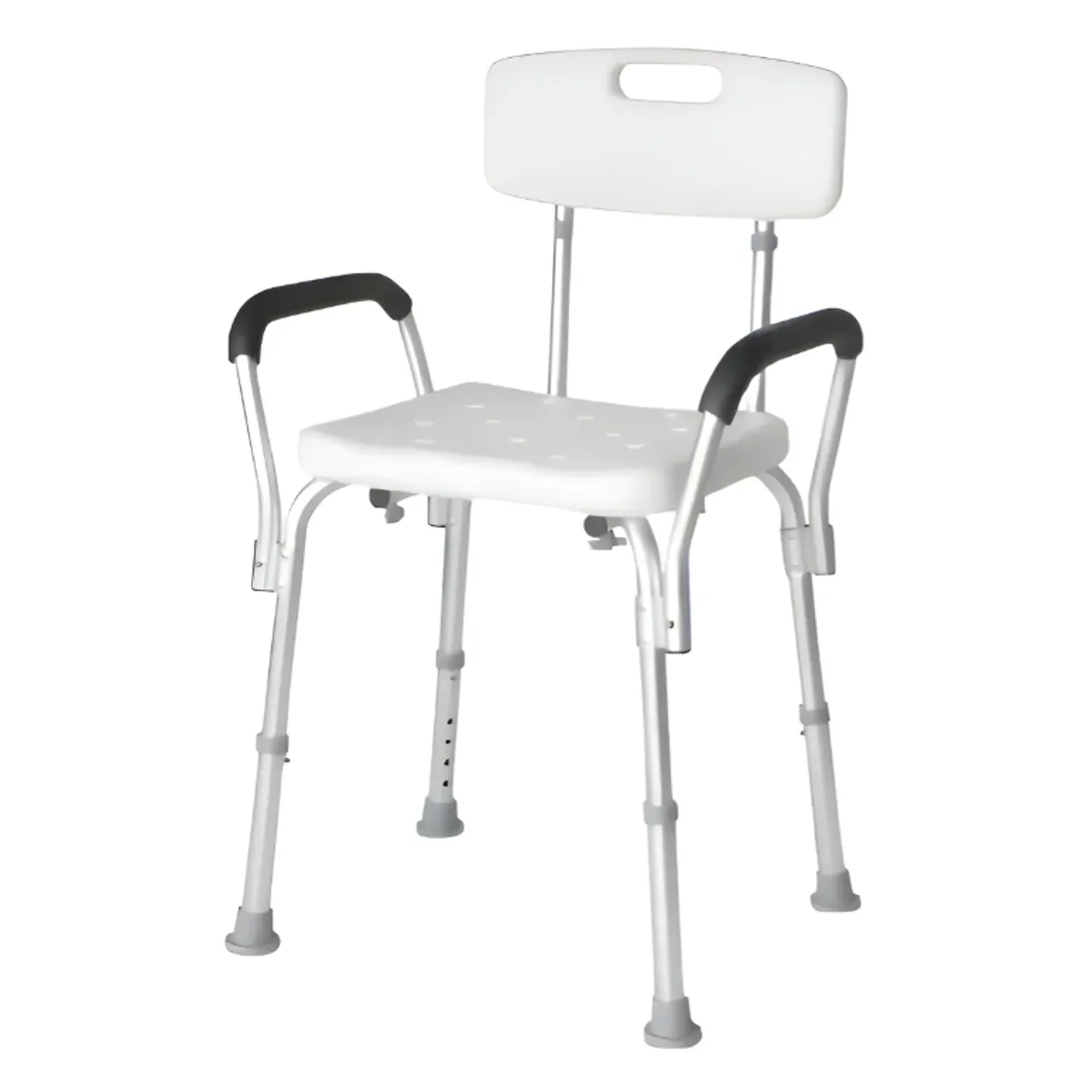 GENERICO - Silla de Ducha para Baño 180kg con drenaje Acero Inoxidable