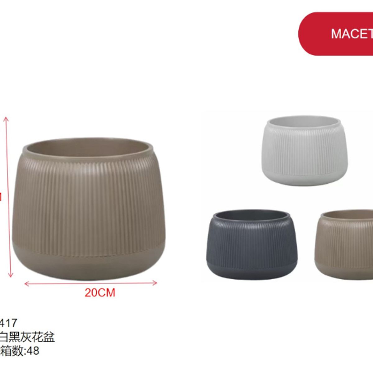 GENERICO - Maceta (MARRON - 14CM * 20CM) 41417