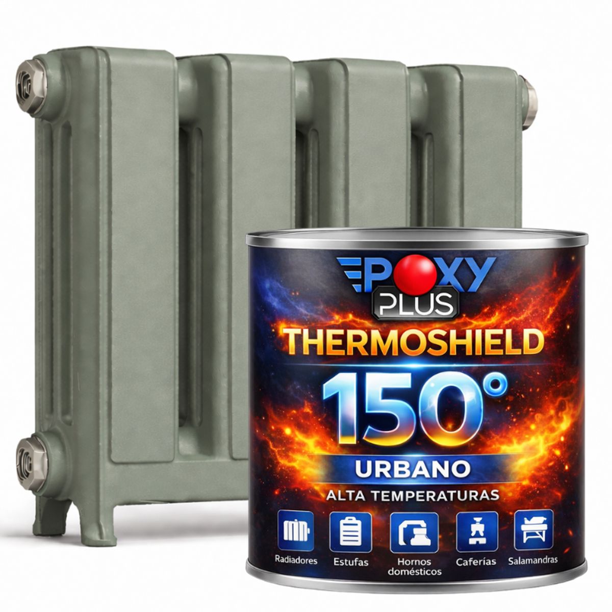 PINTURA ALTA TEMPERATURA - THERMOSHIELD - 1L GRIS CEMENTO, marca EPOXY - Foto Principal