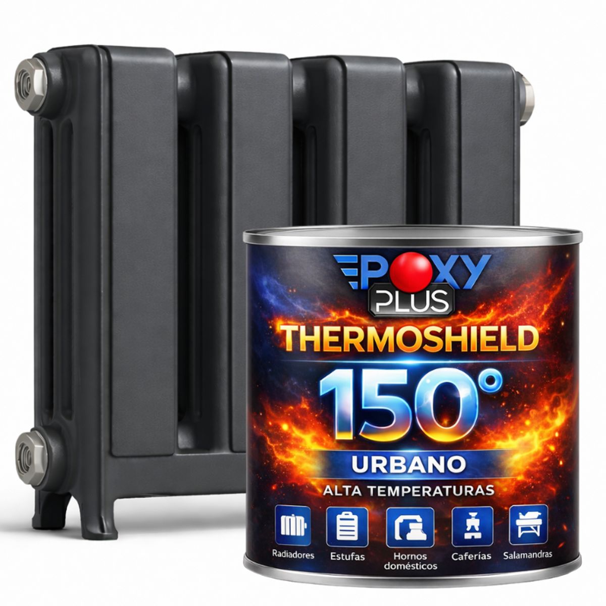 EPOXY - PINTURA ALTA TEMPERATURA - THERMOSHIELD - 1L GRIS GRAFITO