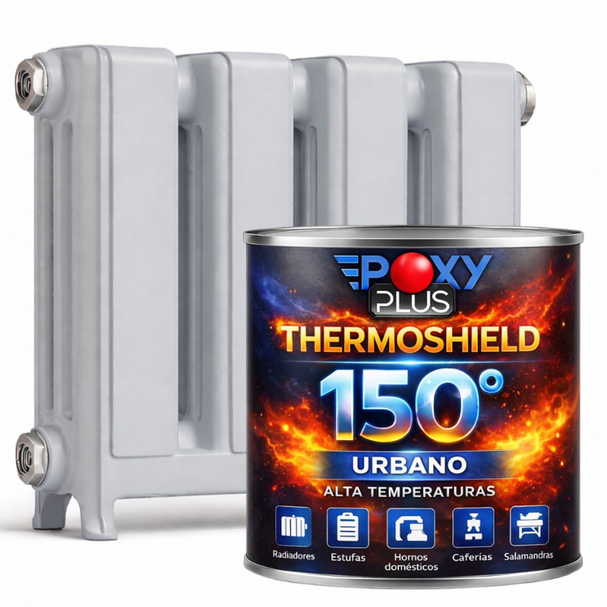 EPOXY - PINTURA ALTA TEMPERATURA - THERMOSHIELD - 1L GRIS PERLA