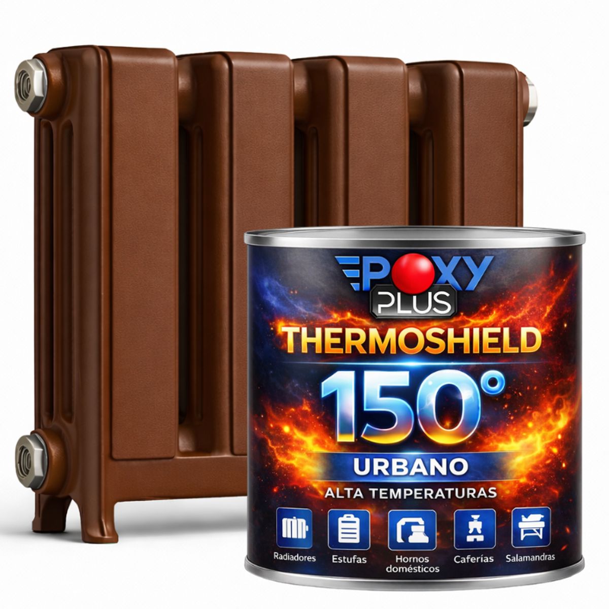 EPOXY - PINTURA ALTA TEMPERATURA - THERMOSHIELD - 1L MARRÓN TABACO