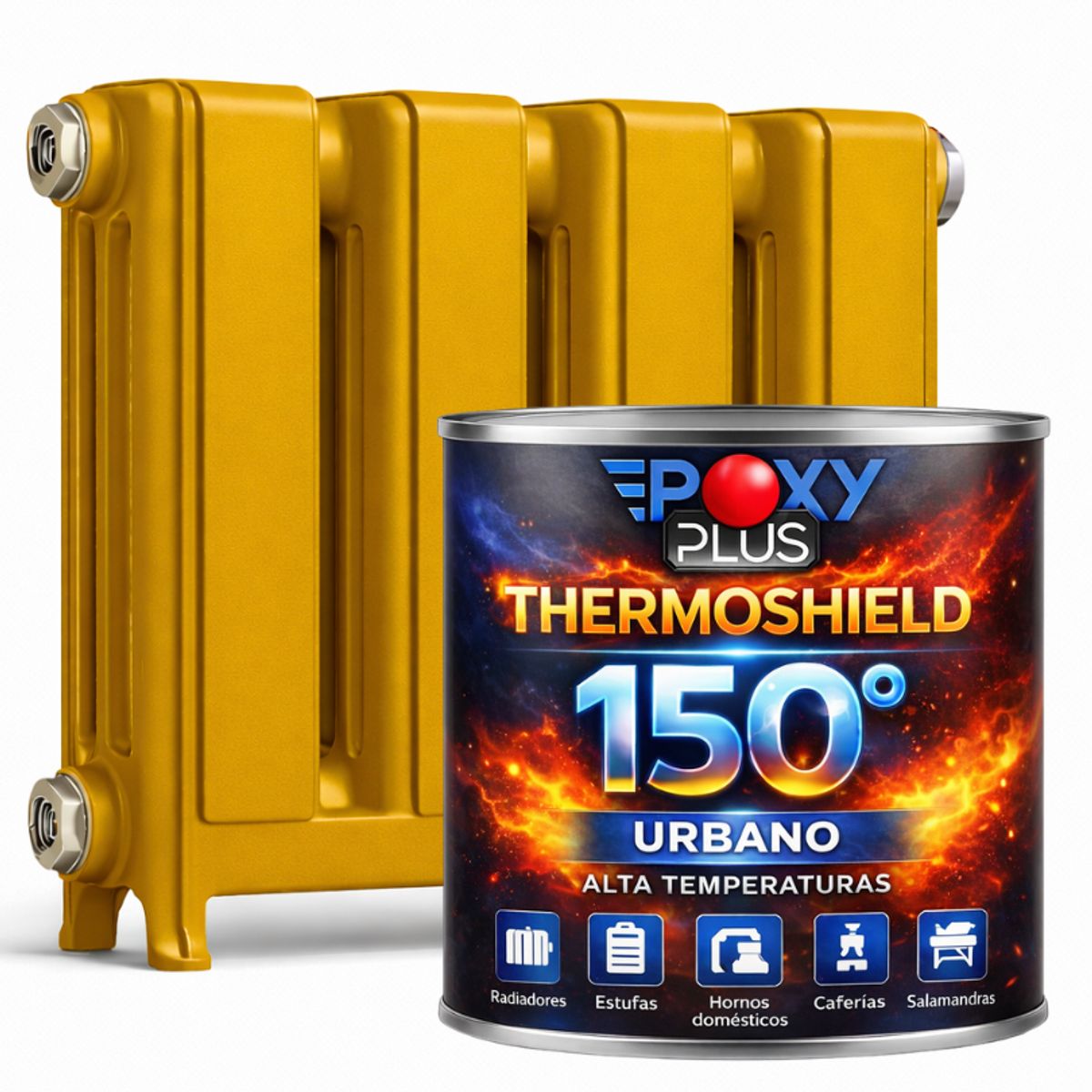 EPOXY - PINTURA ALTA TEMPERATURA - THERMOSHIELD - 1L OCRE DORADO