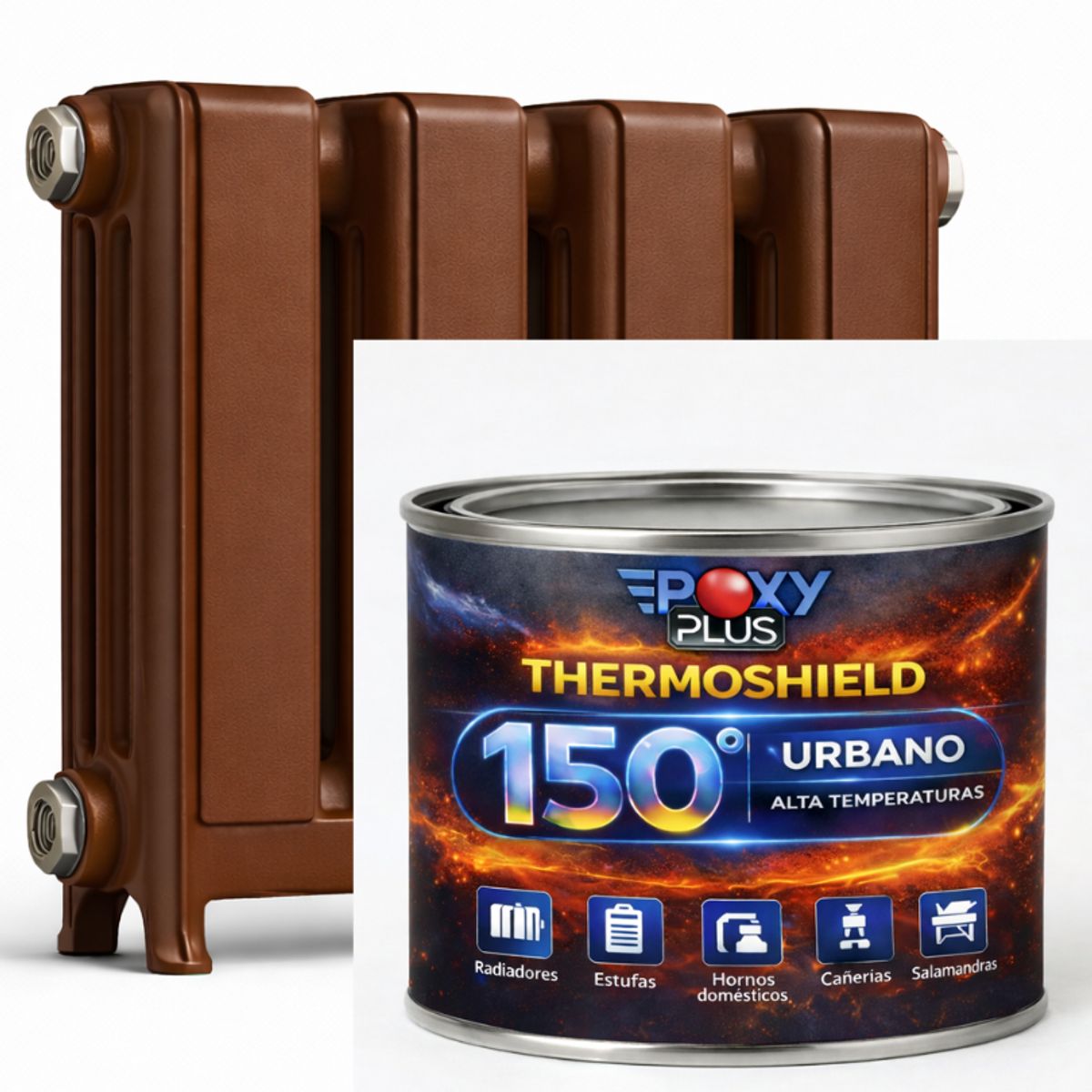 EPOXY - PINTURA ALTA TEMPERATURA - THERMOSHIELD - 2L MARRÓN TABACO