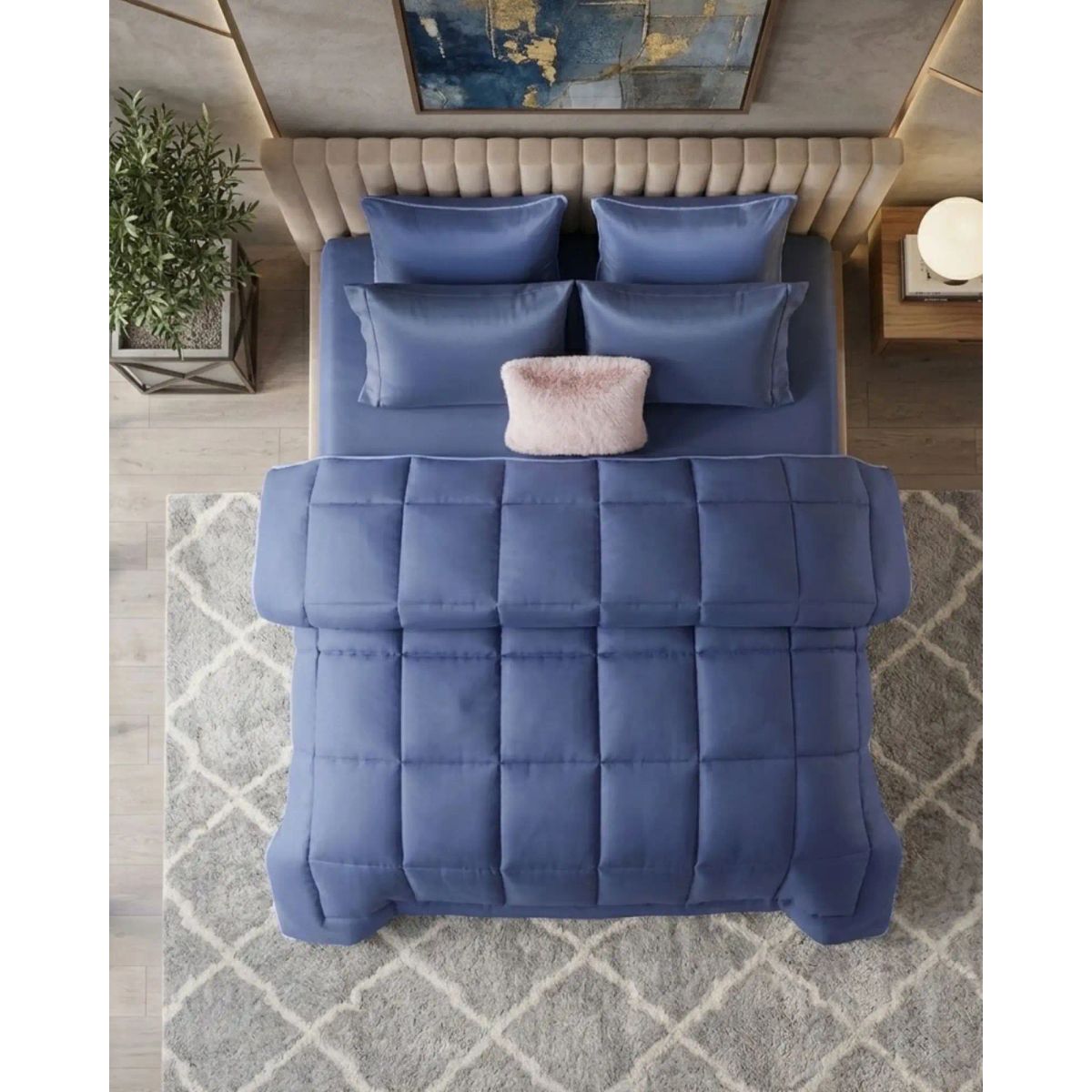 GENERICO - Cubrecama Plumón Premium Ultra Suave Invierno 2 Plaza