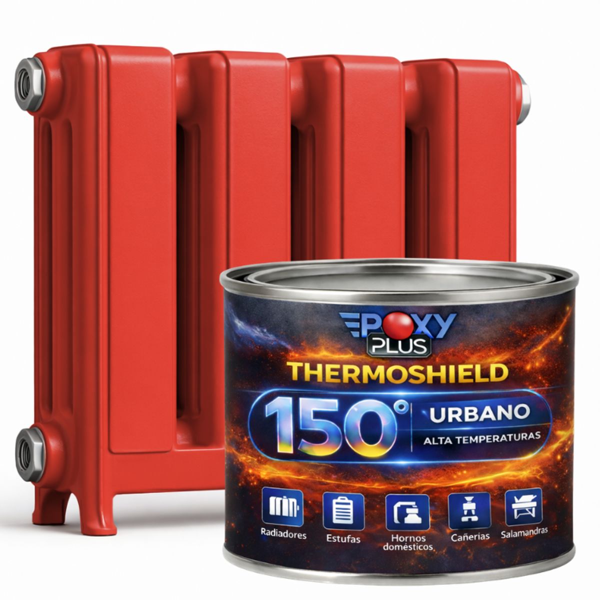 EPOXY - PINTURA ALTA TEMPERATURA - THERMOSHIELD - 2L ROJO SEGURIDAD
