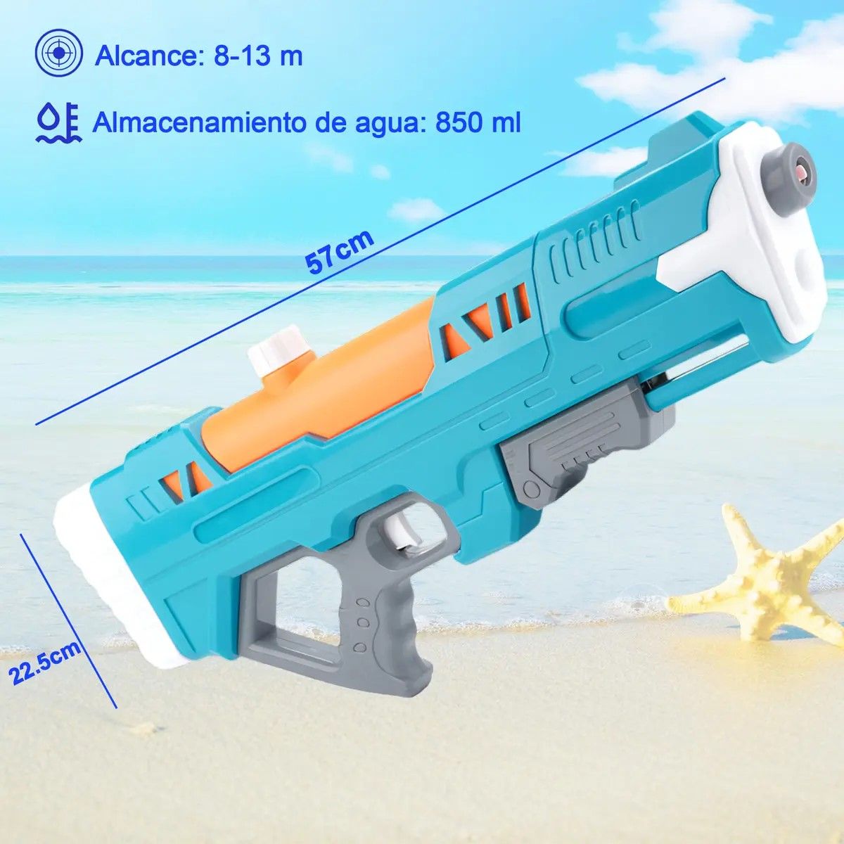 GENERICO - Juguete Pistola Lanza Agua Juegos 57cm 850ml Para Niños Azul Oscuro BELUG