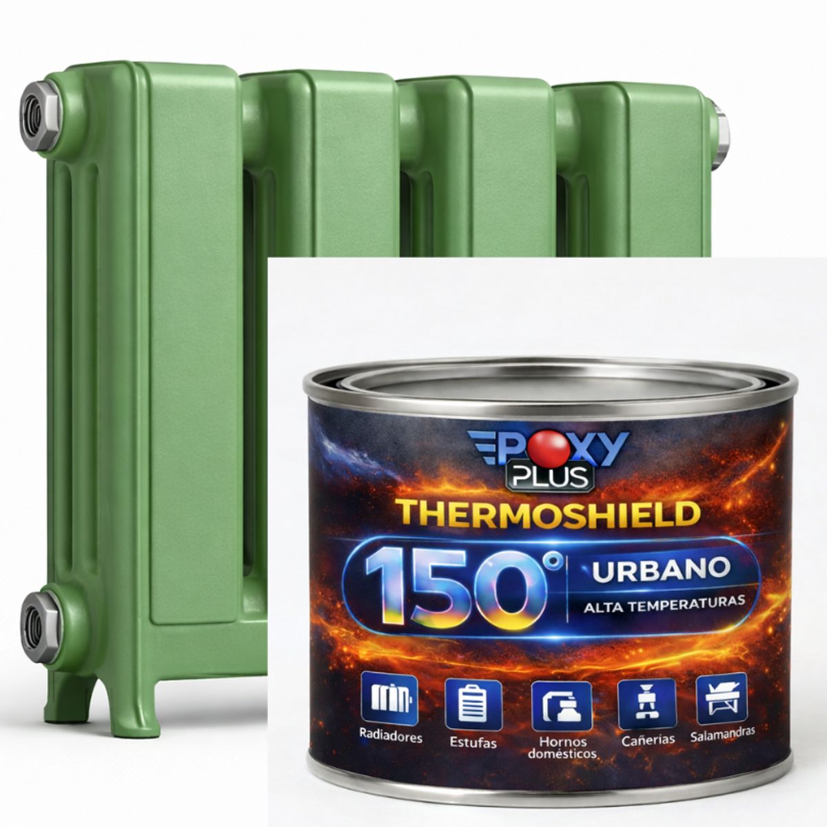 EPOXY - PINTURA ALTA TEMPERATURA - THERMOSHIELD - 2L VERDE MÁQUINA