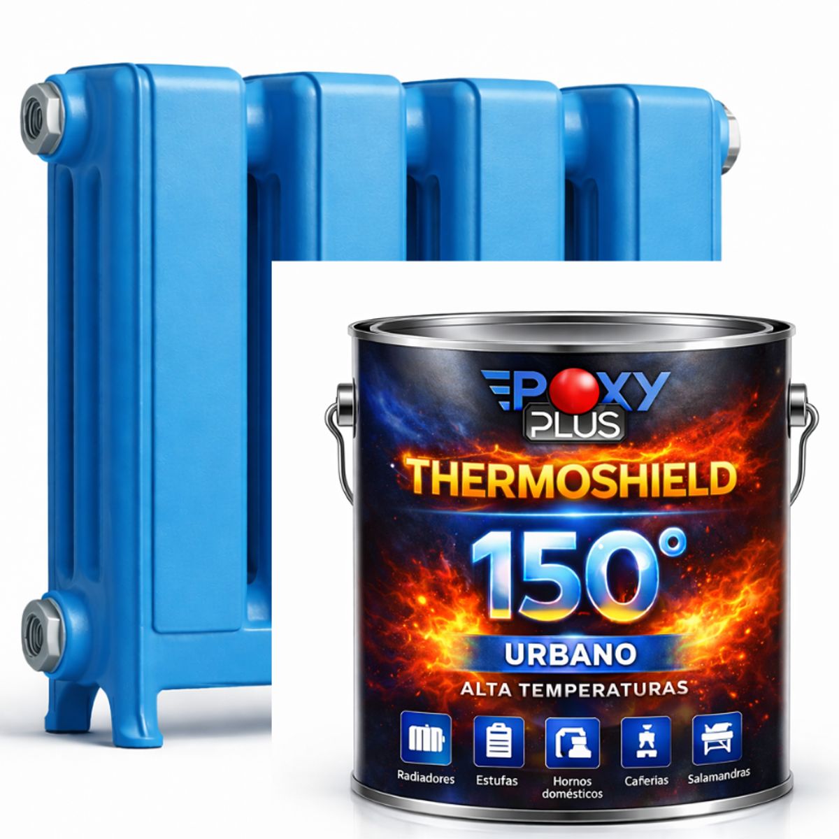 EPOXY - PINTURA ALTA TEMPERATURA - THERMOSHIELD - 4L AZUL ELÉCTRICO
