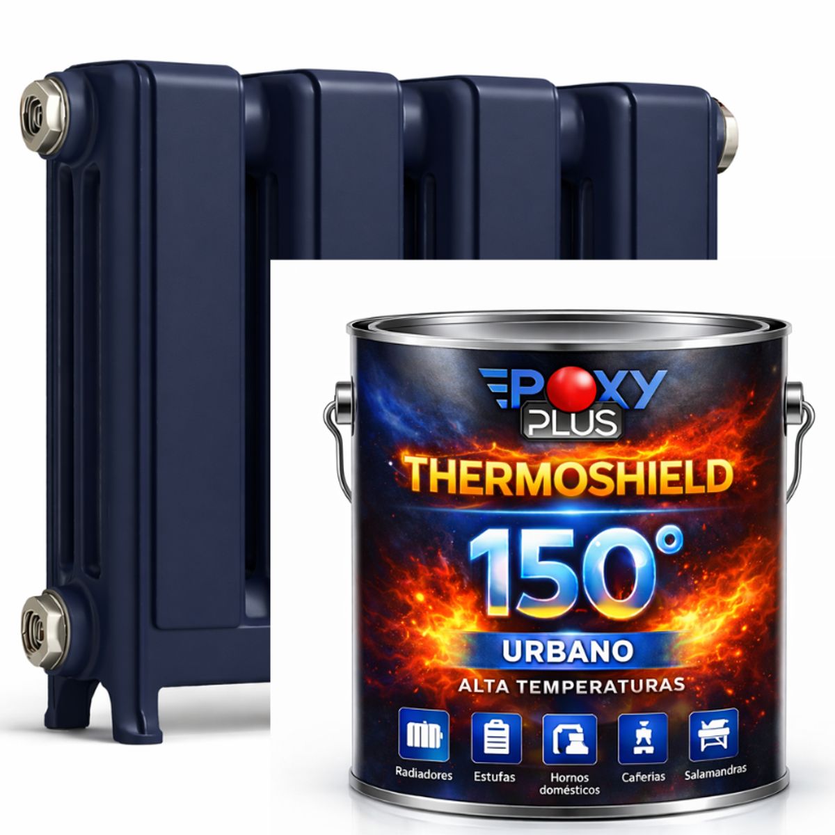 EPOXY - PINTURA ALTA TEMPERATURA - THERMOSHIELD - 4L AZUL NAVAL