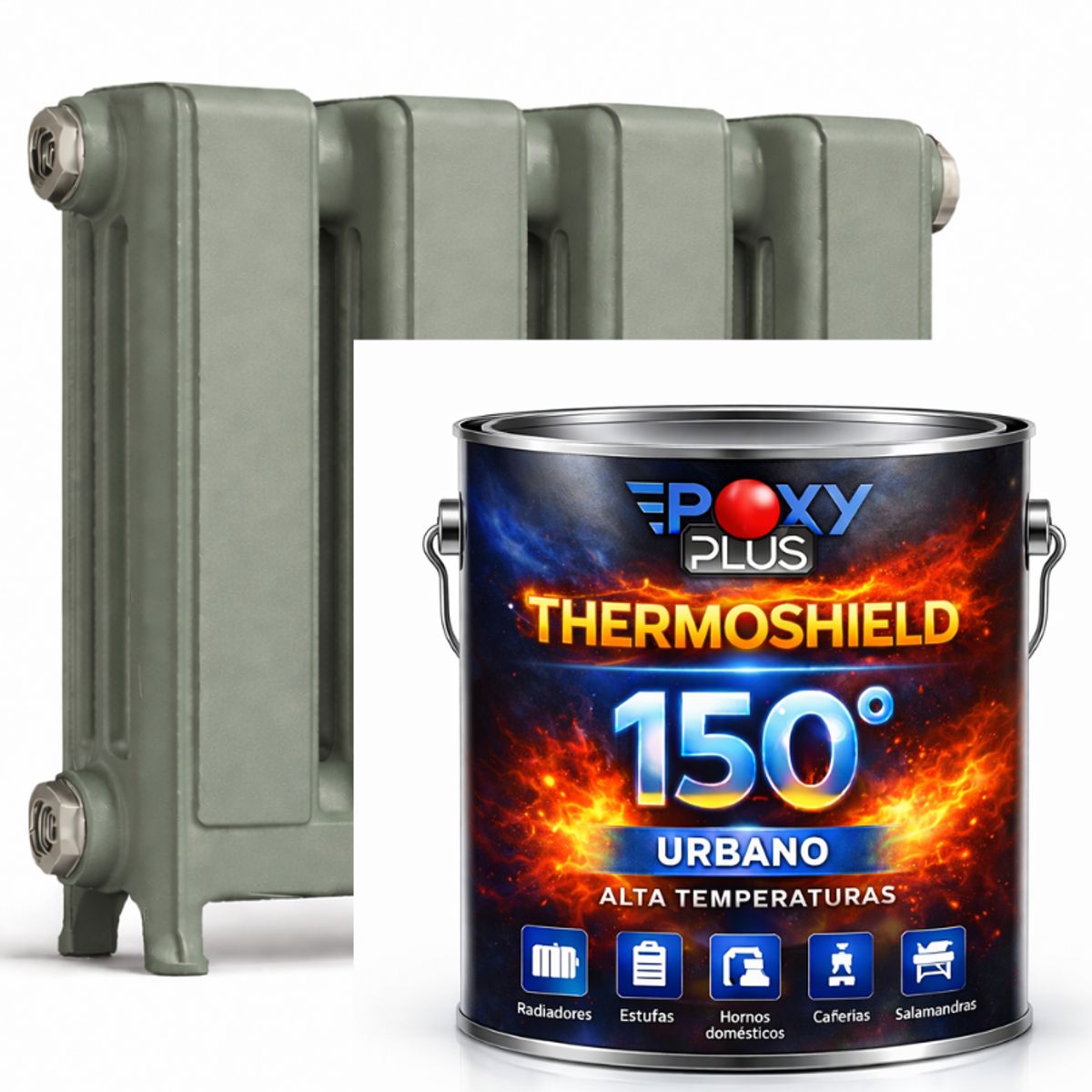 PINTURA ALTA TEMPERATURA - THERMOSHIELD - 4L GRIS CEMENTO, marca EPOXY - Foto Principal