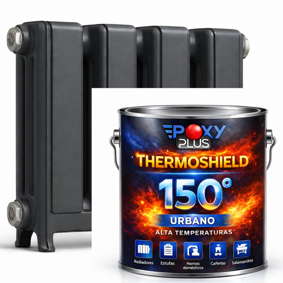 EPOXY - PINTURA ALTA TEMPERATURA - THERMOSHIELD - 4L GRIS GRAFITO