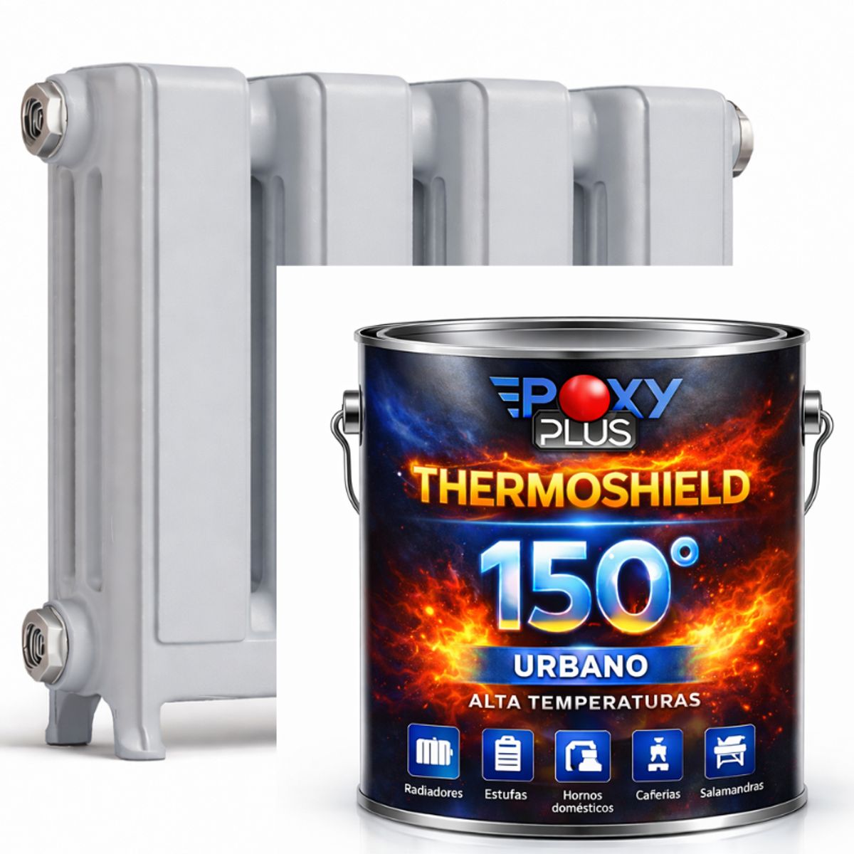 EPOXY - PINTURA ALTA TEMPERATURA - THERMOSHIELD - 4L GRIS PERLA