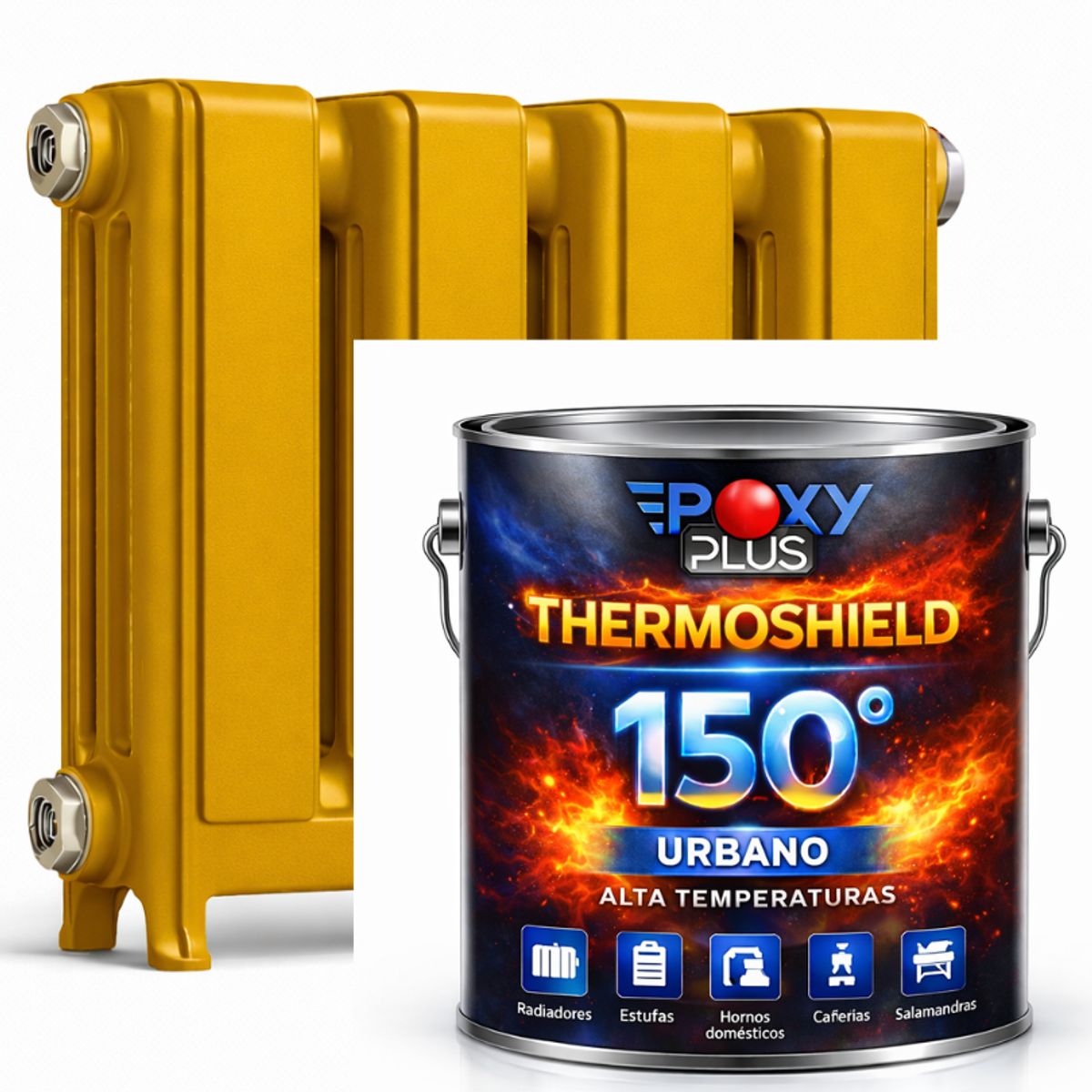 EPOXY - PINTURA ALTA TEMPERATURA - THERMOSHIELD - 4L OCRE DORADO
