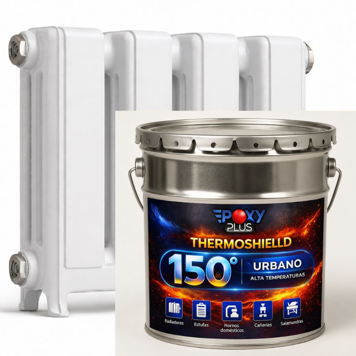 EPOXY - PINTURA ALTA TEMPERATURA - THERMOSHIELD - Tineta 4G - BLANCO PURO