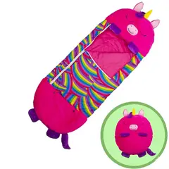GENERICO - Saco de Dormir 2en1 Peluche+Almohada de Happy Nappers personaje El Unicornio Rosa