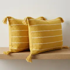 ARMONIA - Combo 2 fundas rectangulares decorativas 60x30 croché amarillo 752
