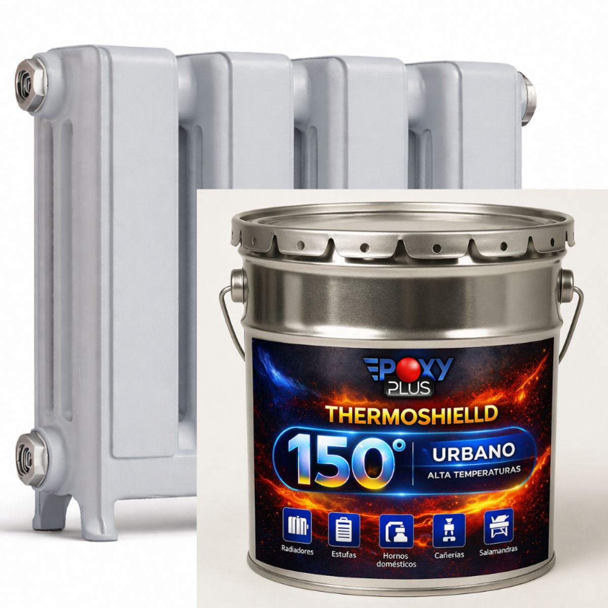 EPOXY - PINTURA ALTA TEMPERATURA - THERMOSHIELD - Tineta 4G - GRIS PERLA