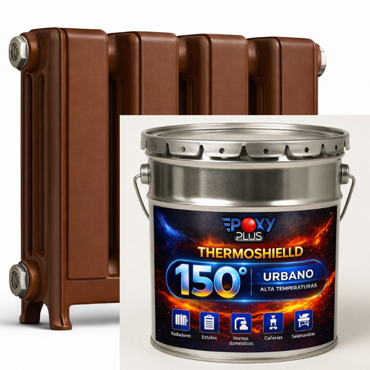 EPOXY - PINTURA ALTA TEMPERATURA - THERMOSHIELD - Tineta 4G - MARRÓN TABACO