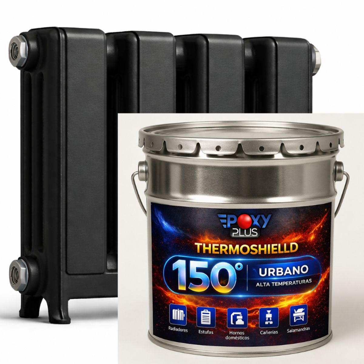 EPOXY - PINTURA ALTA TEMPERATURA - THERMOSHIELD - Tineta 4G - NEGRO CARBÓN