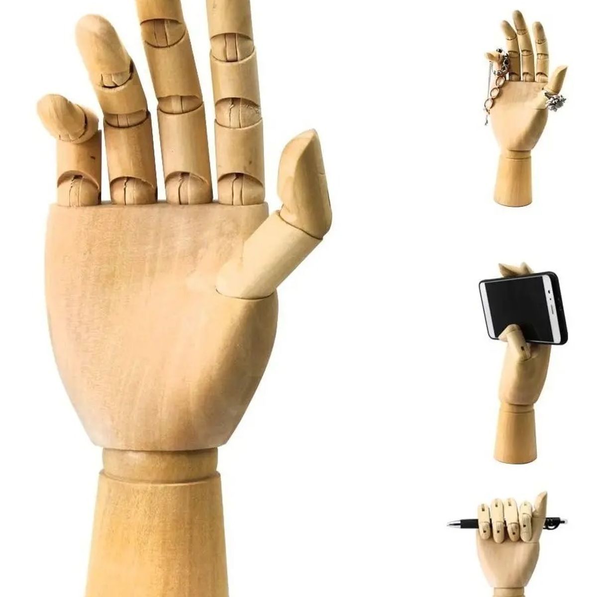 GENERICO - Maniquí Mano De Madera Articulada Dibujo, Stop
