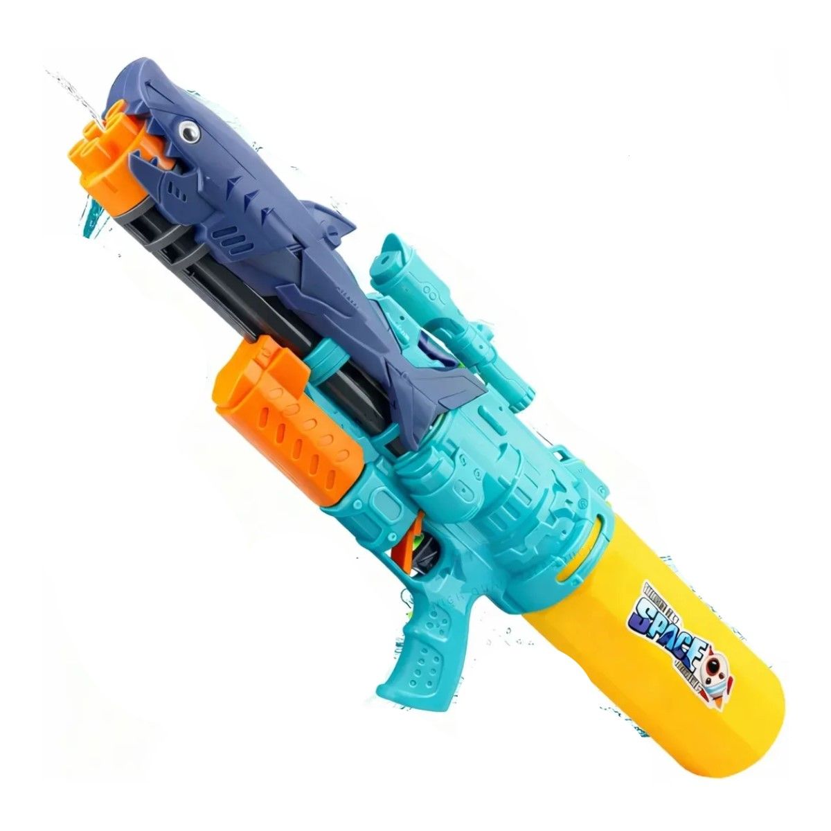 GENERICO - Pistola Lanza Agua Tiburón 1000ml Azul 58cm Ametralladora Niños BELUG