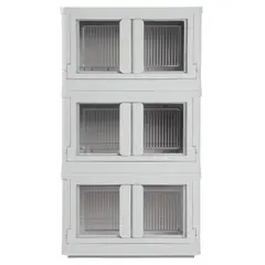 QRUBBER - Caja Plegable Organizadora 3 Niveles Gris MQ