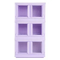QRUBBER - Caja Plegable Organizadora 3 Niveles Lila MQ