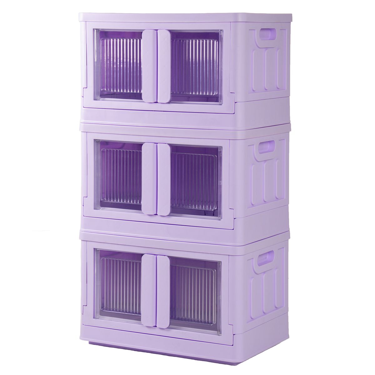 QRUBBER - Caja Plegable Organizadora 3 Niveles Lila MQ Qrubber