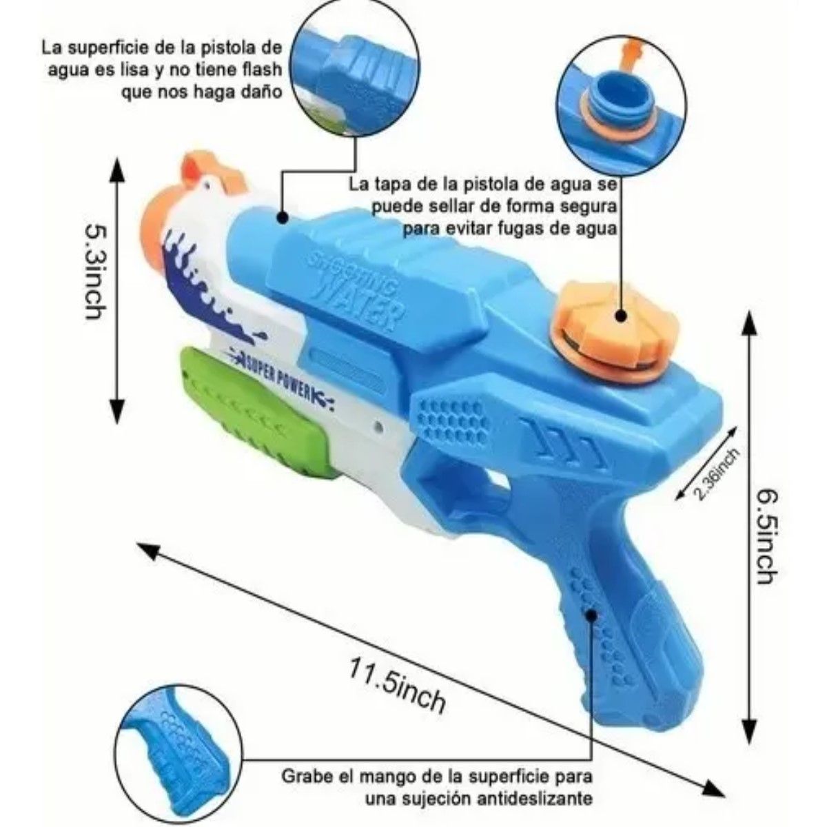 GENERICO - Pistola De Agua De Juguete Para Niños Y Adultos 550cc 2pzs BELUG