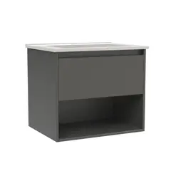 STRETTO - Mueble Vanitorio Zoé Gris Grafito 60x46x50 cm sin Cubierta