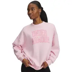 UNDER ARMOUR - Poleron Mujer Rival Fleece Os Varsity Crew Rosado