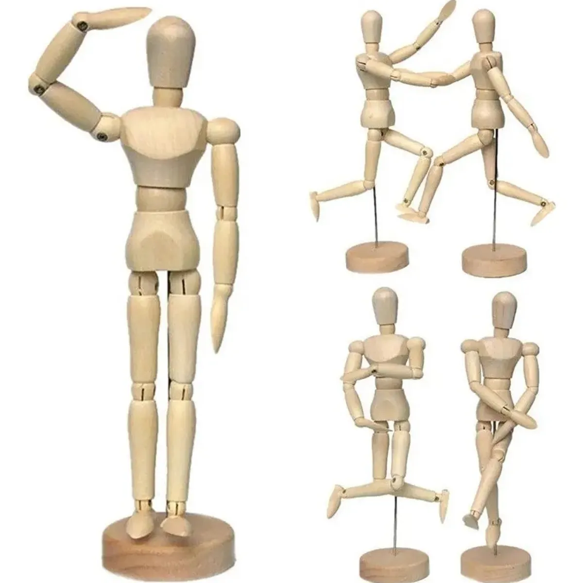 GENERICO - Figura Humana 40 Cm Madera Maniquí Muñeco Para Arte Dibujo