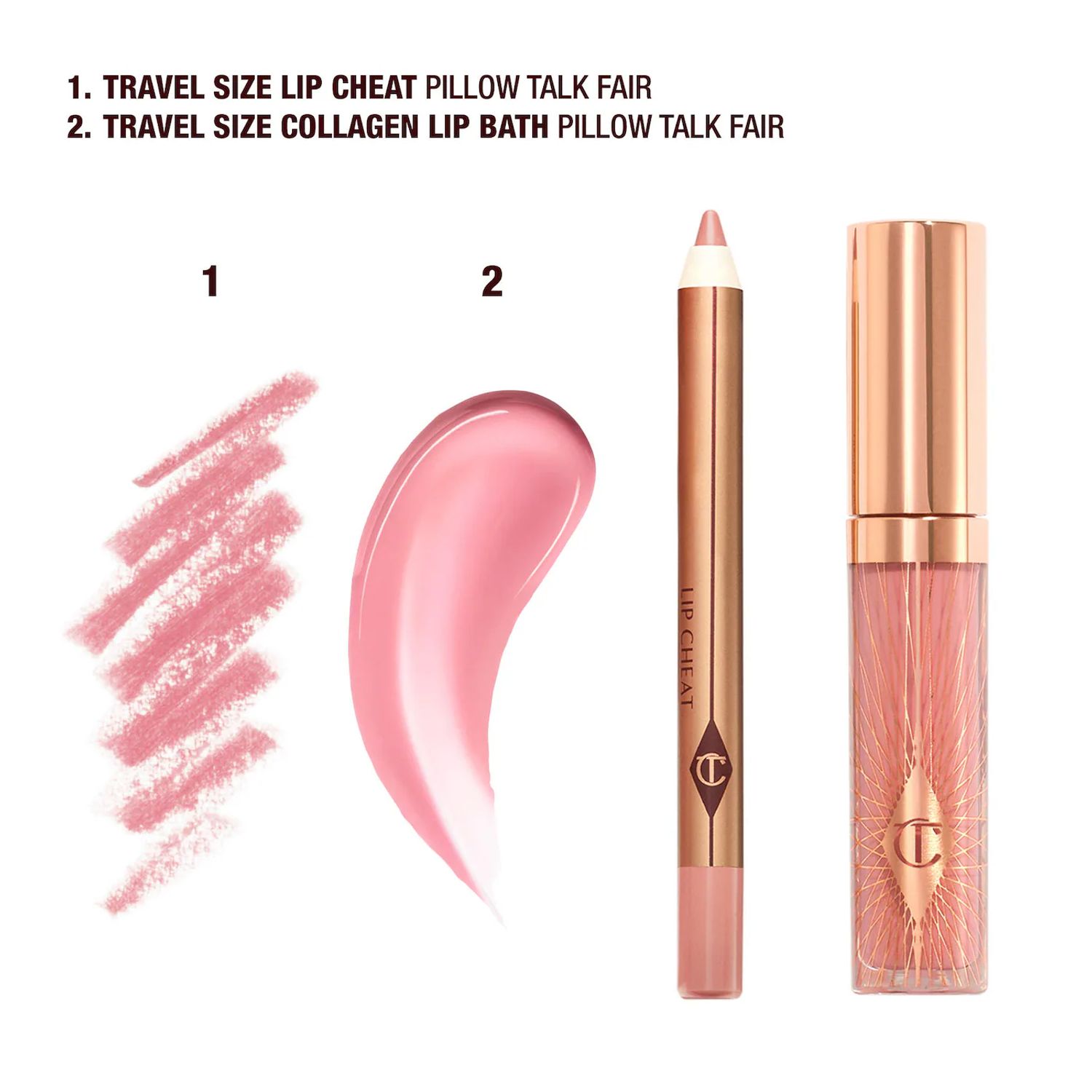 CHARLOTTE TILBURY Mini Duo Set para Labios Brillantes Pillow Talk