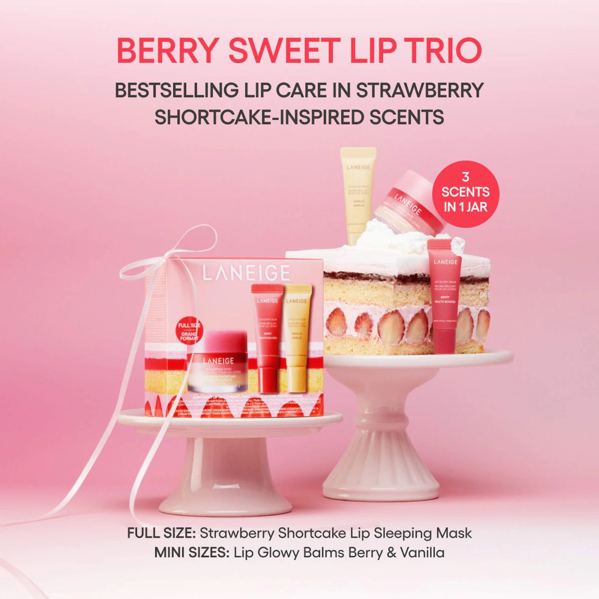 LANEIGE - Set Trio de Minis para Labios Berry Sweet - Laneige