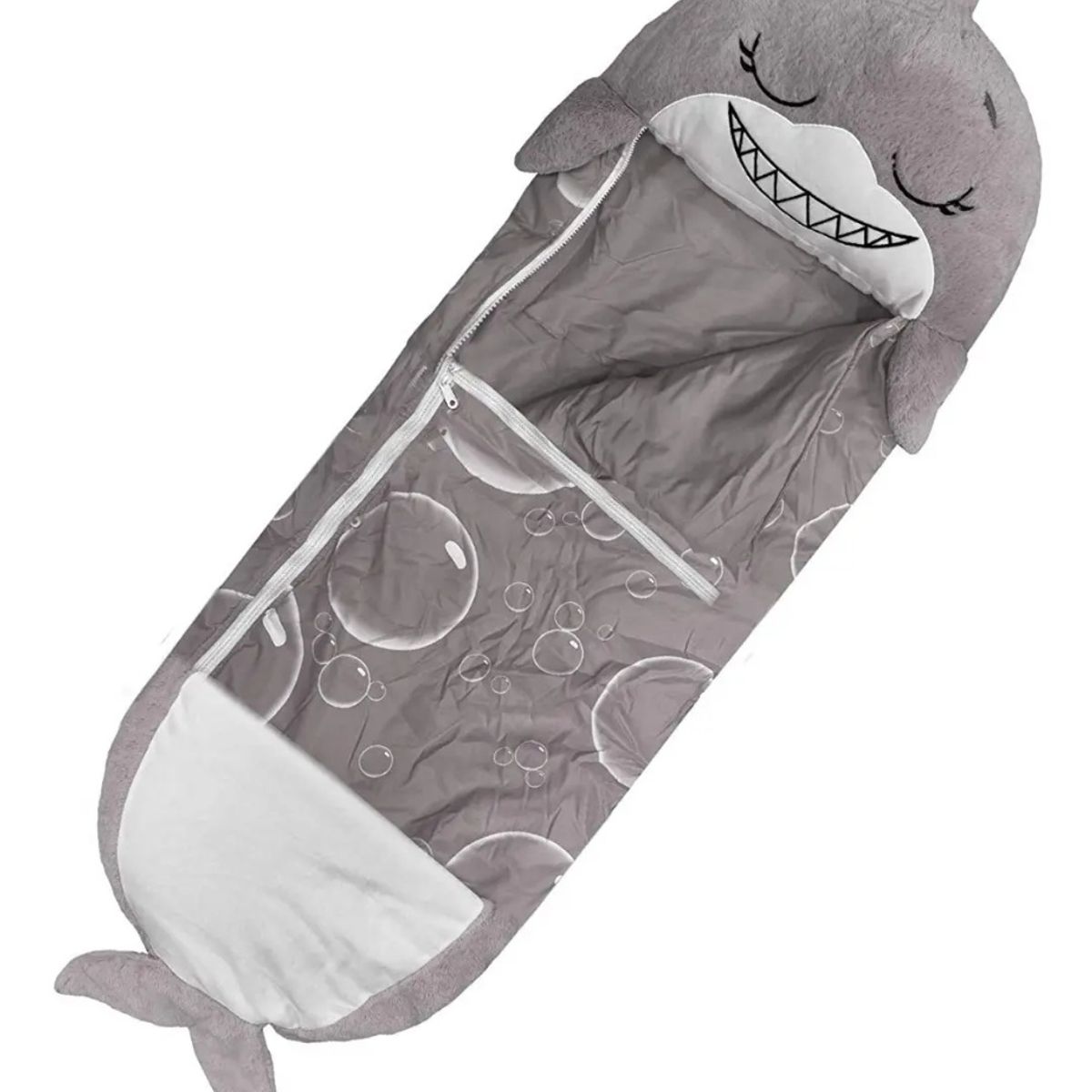 GENERICO - Saco de Dormir 2en1 Peluche+Almohada personaje Tiburón Gris
