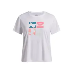 UNDER ARMOUR - Polera MC Niña Tech Logo Graphic Ssc Polera Blanca