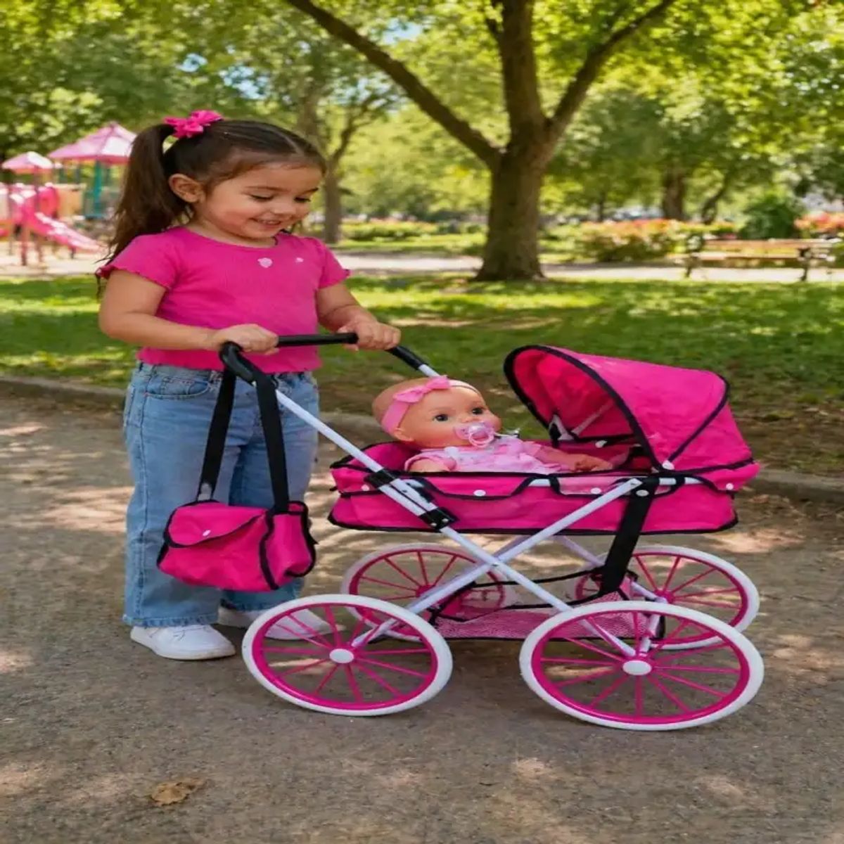 GENERICO - Coche para muñecas para niñas