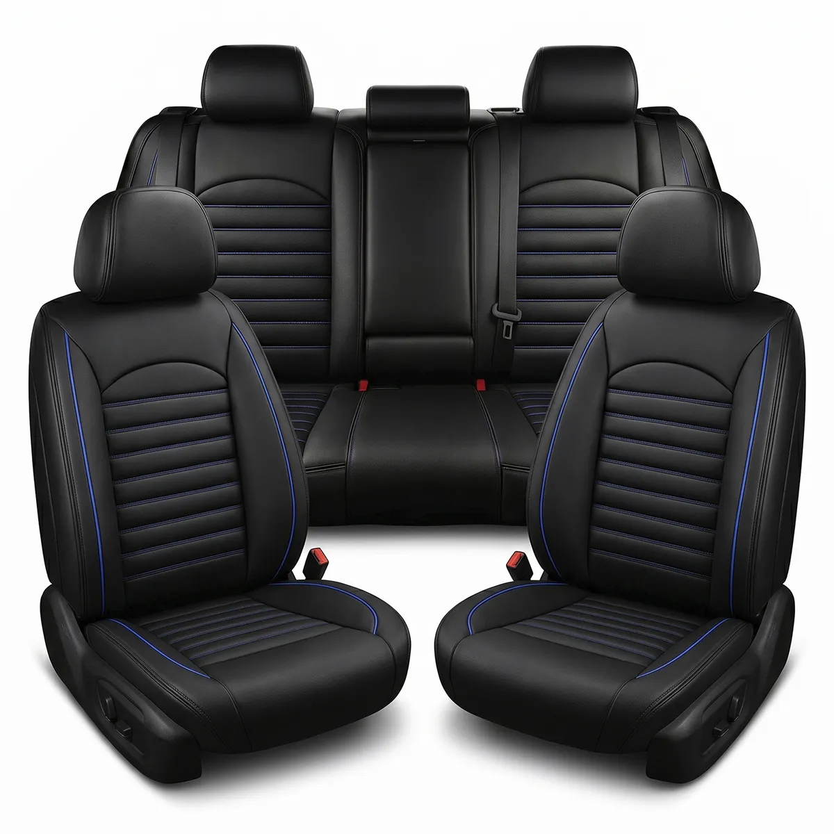 Funda Cubre Asiento Ecocuero Galanta – Set 5 Asientos Luxury OKAERI - Azul, marca CURSOR - Foto Principal
