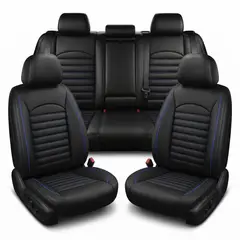 CURSOR - Funda Cubre Asiento Ecocuero Galanta – Set 5 Asientos Luxury OKAERI - Azul