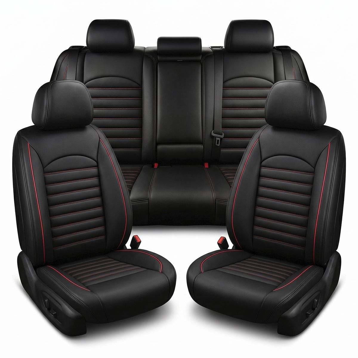 CURSOR - Funda Cubre Asiento Ecocuero Galanta – Set 5 Asientos Luxury OKAERI - Rojo