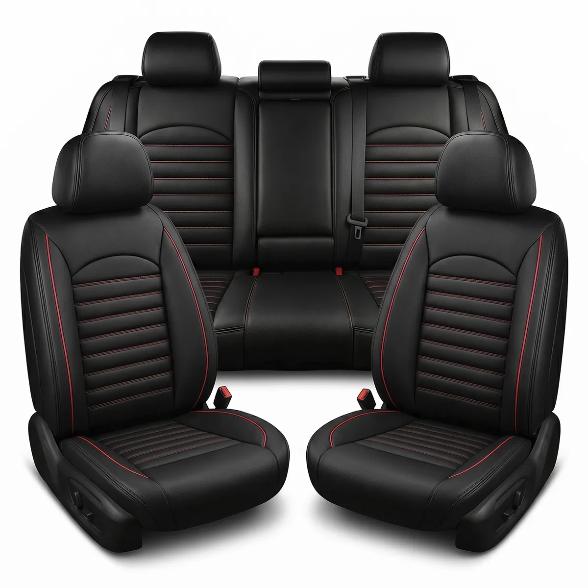 CURSOR - Funda Cubre Asiento Ecocuero Galanta – Set 5 Asientos Luxury OKAERI - Rojo