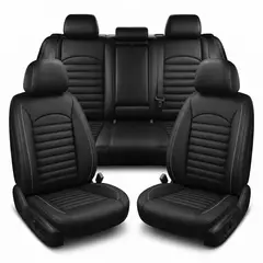 CURSOR - Funda Cubre Asiento Ecocuero Galanta – Set 5 Asientos Luxury OKAERI - Negro
