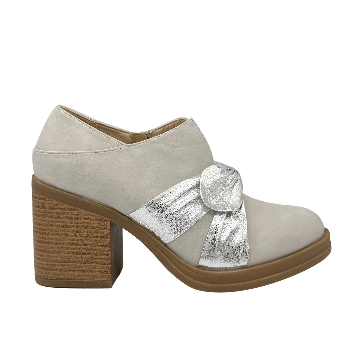 DINASTELLA - Botín para mujer con lazo beige Danicolle
