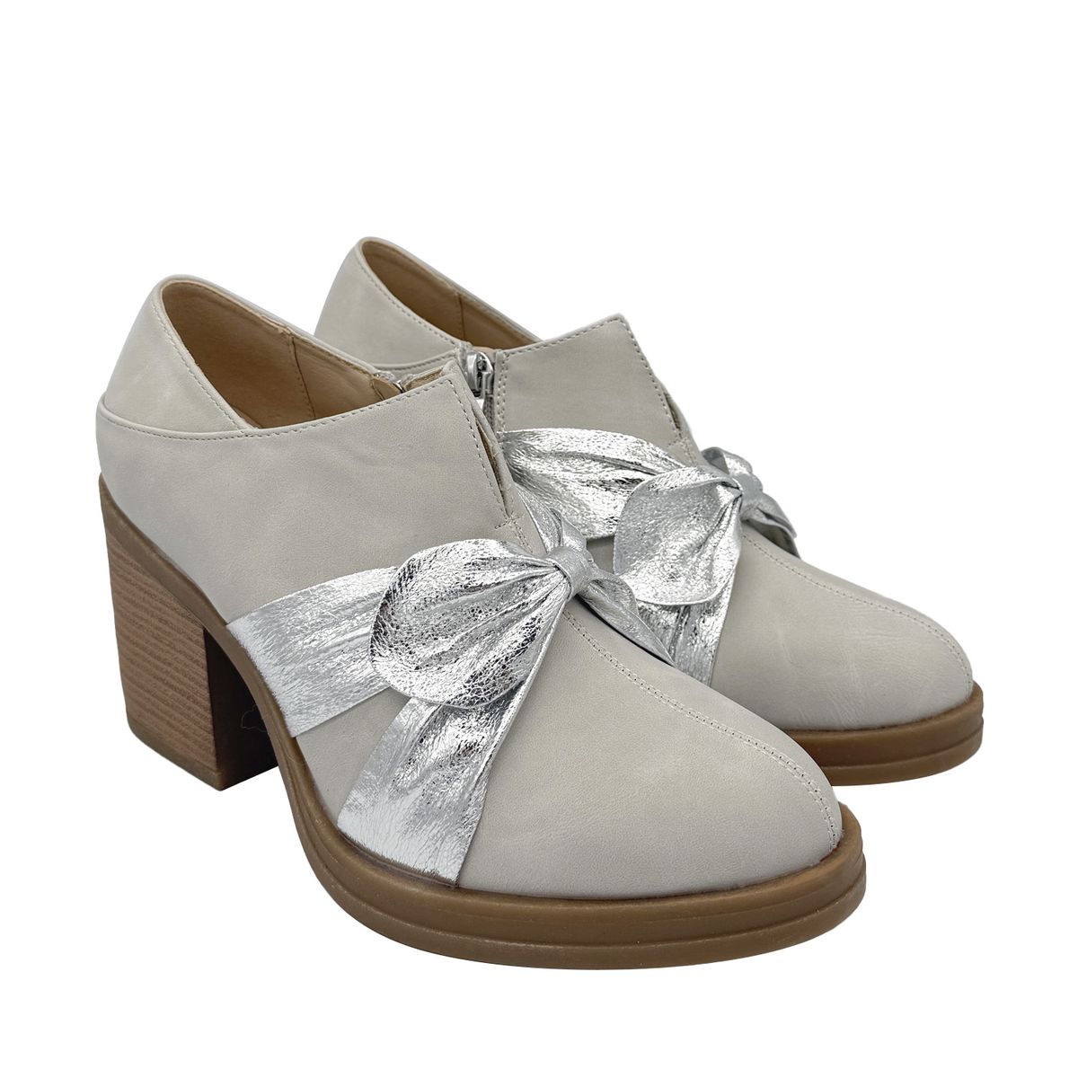 DINASTELLA - Botín para mujer con lazo beige Danicolle