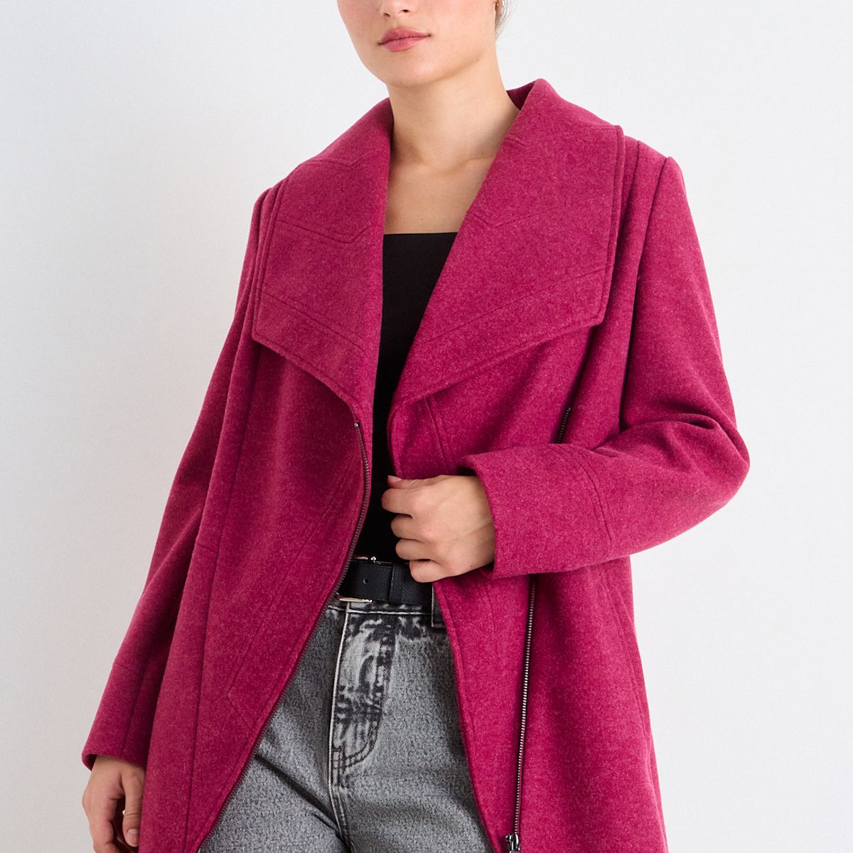 IO - Chaqueton Liso Mujer Burdeos Io